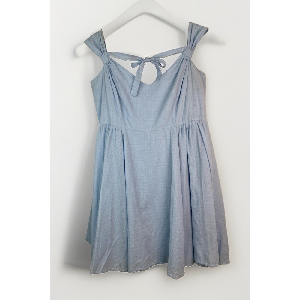 Hell Bunny Vixen Plaid Floral Fit Flare Dress Pink Blue Cotton Rockabilly M